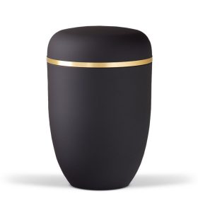 H3670GB antracit acél urna arany szalag díszítéssel