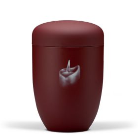 H3680KE bordó acél urna gyertya motívummal
