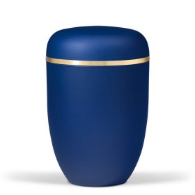 H3690GB kék acél urna arany szalagga