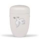 H3711 krémfehér acél urna galamb motívummal