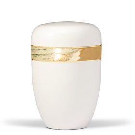 H3825 krémfehér acél urna tengerpart motívummal