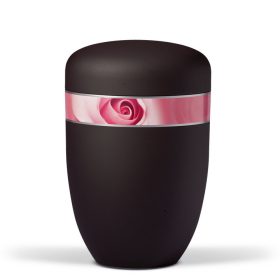 H3840 antracit acél urna rózsa motívumos díszcsíkkal