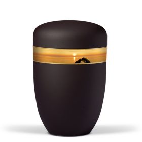 H3846 antracit acél urna naplemente motívumos díszcsíkkal
