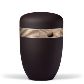 H3848 antracit acél urna kőhatású díszcsíkkal