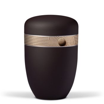 H3848 antracit acél urna kőhatású díszcsíkkal