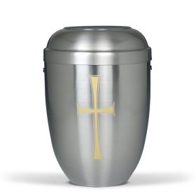 H510K acél urna arany kereszt motívummal