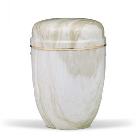   H6011GB fehér márvány mintás acél urna arany szegéllyel