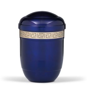 H620DK kobaltkék acél urna meander mintával