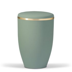 H6232 olívazöld acél urna arany szalaggal