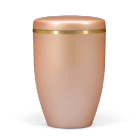 H6237 barack árnyalatú acél urna arany szalaggal