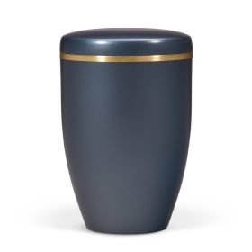 H6239 kék acél urna arany szalaggal