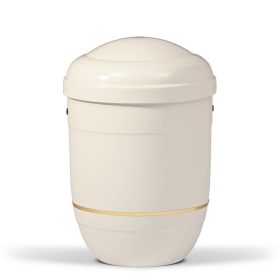 H640GB krémfehér acél urna arany szalaggal