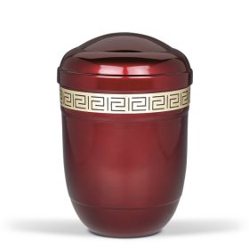 H660DK bordó acél urna meander mintás díszítőszalaggal