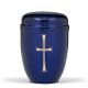 H820K kobaltkék acél urna arany kereszt motívummal