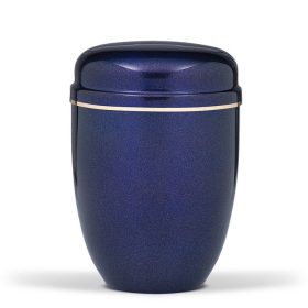   H820P-GB kobaltkék acél urna gyöngyház hatású felülettel és arany szalaggal