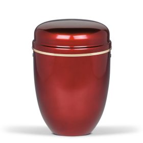 H825GB bordó acél urna arany szalaggal