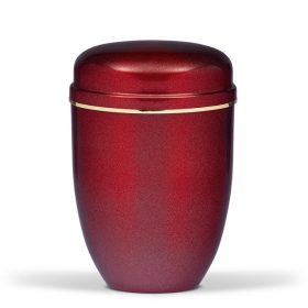   H825P-GB bordó acél urna gyöngyház hatású felülettel és arany szalaggal