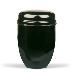 H880GB fekete acél urna arany szalag motívummal