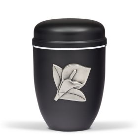 H880S-KA fekete acél urna kála motívummal