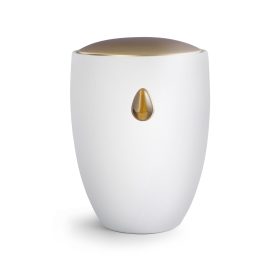 Remember Me 6632 fehér kerámia urna arany fedéllel és tigrisszem féldrágakővel