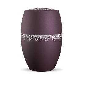 V-861215 Infinity Mandala biológiailag lebomló urna bogyóbordó színben emlékerdőbe és urnafalba