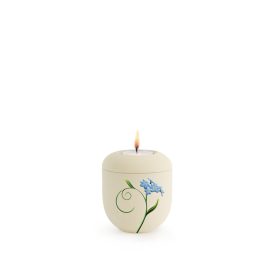 Edition Classic krémszínű porcelán urnamécses nefelejcs motívummal hamvak egy részének otthoni megőrzésére